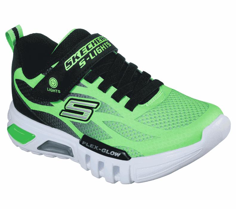 Skechers S Lights: Flex-Glow - Dezlo - Boys Sneakers Light Green/Black [AU-DW7211]